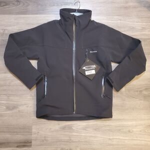 Grundens Gage Jacket Mens Sz Small Black Softshell Fleece Lined Full Zip Fishing